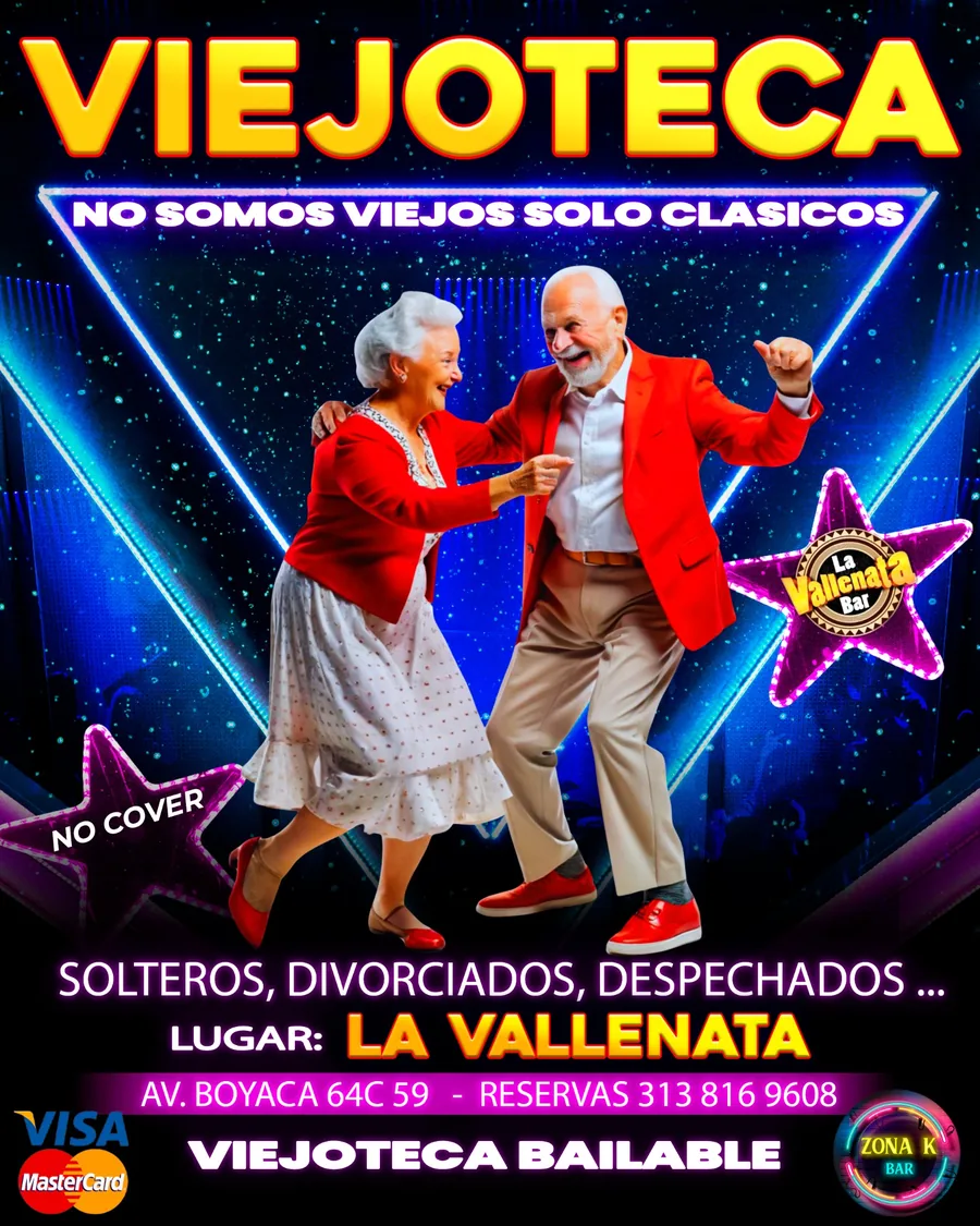 Viejoteca bailable VIEJOTK en La Vallenata